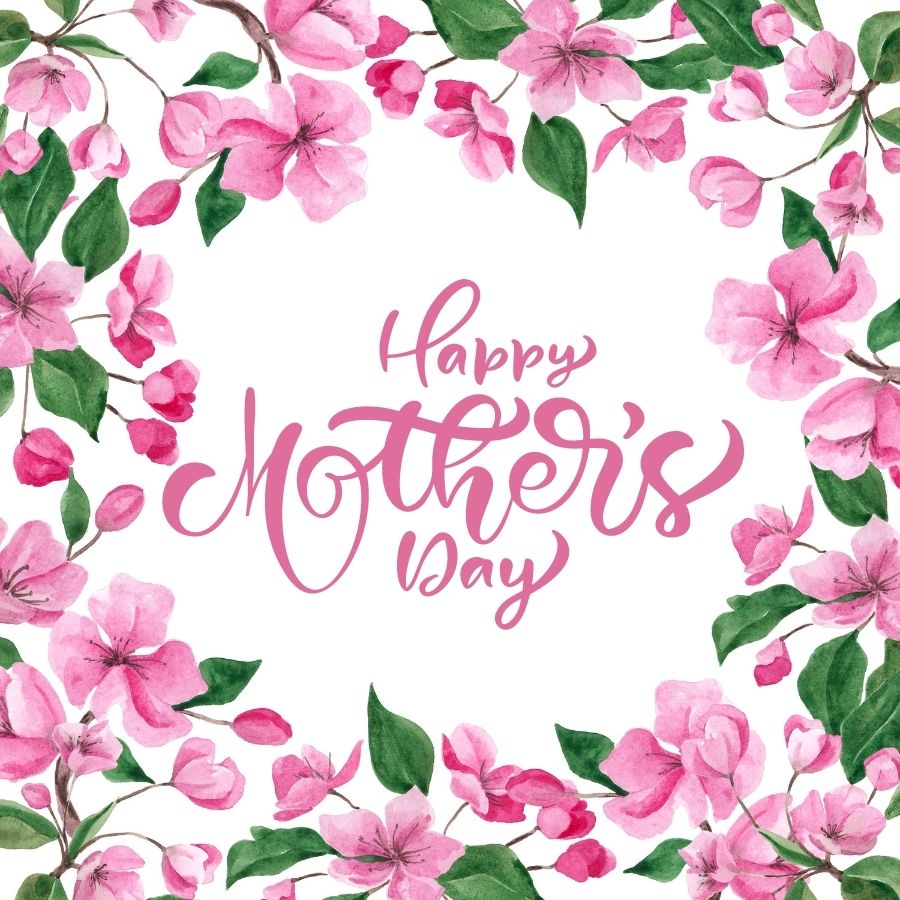 Mothers Day Card, Pink Floral
